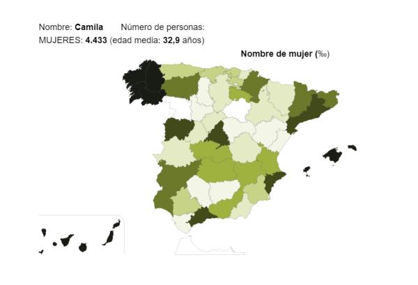 Significado del nombre Camila - Popularidad del nombre Camila