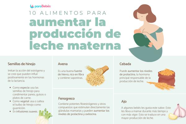 Alimentos para aumentar la leche materna de forma natural