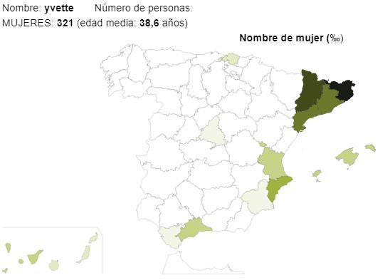 Significado del nombre Yvette - Popularidad del nombre Yvette