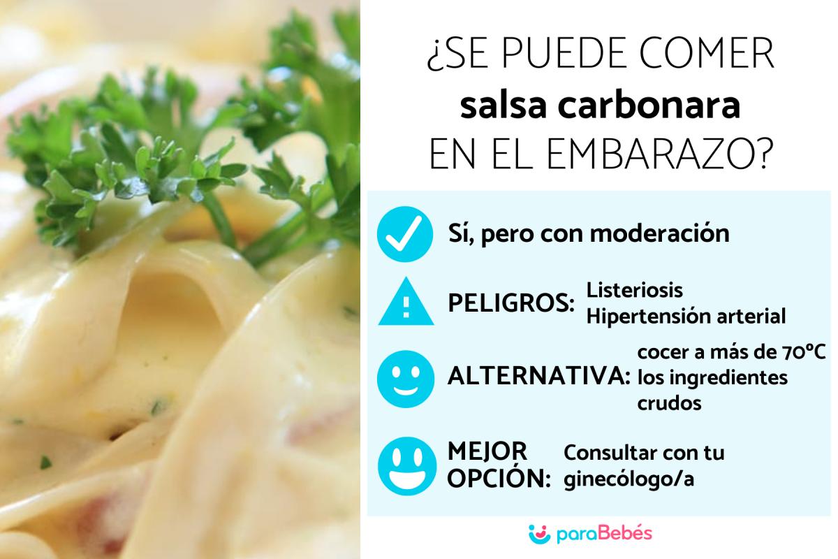 ¿Se puede comer salsa carbonara en el embarazo?