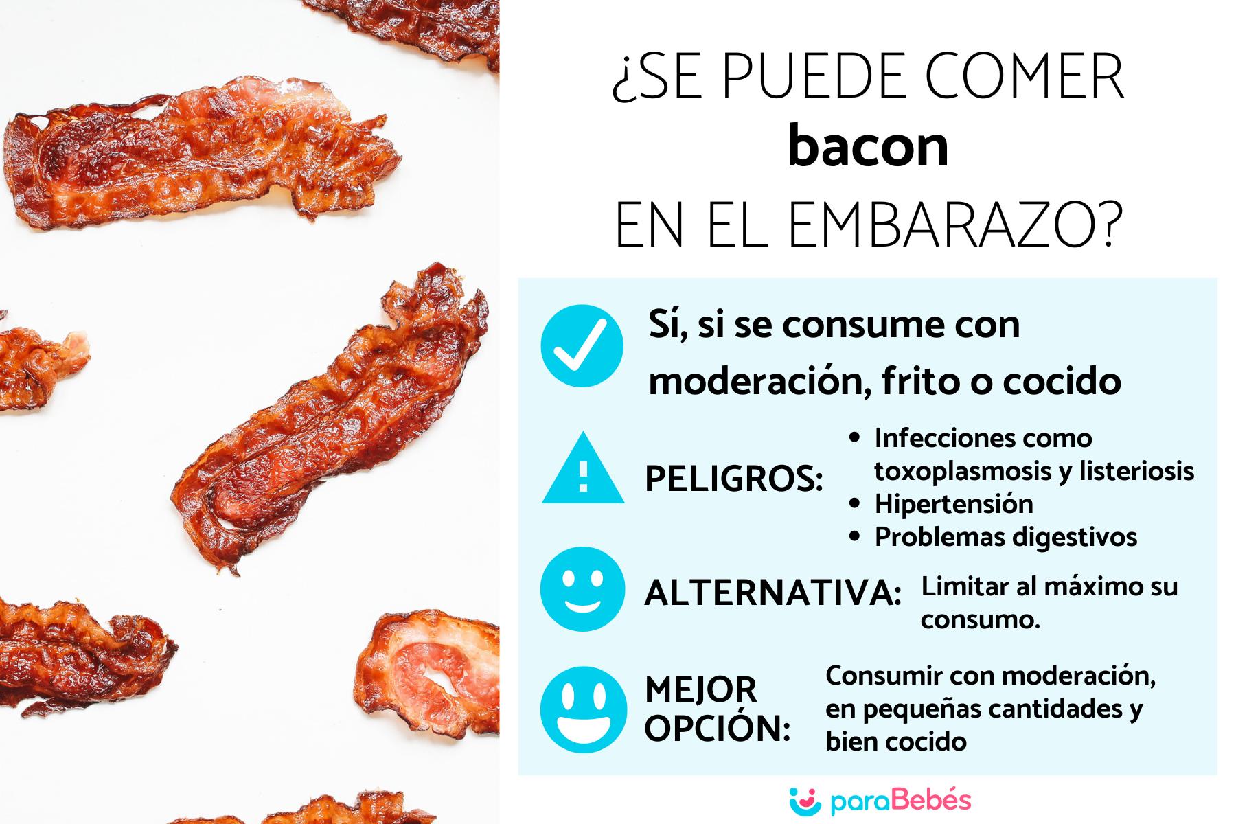 ¿Puedo comer bacon o panceta en el embarazo? Riesgos y