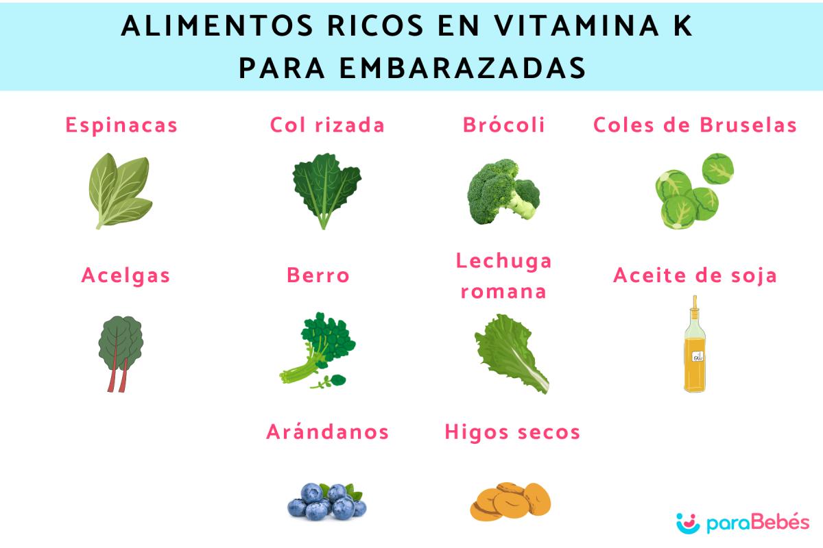Alimentos ricos en vitamina K para embarazadas