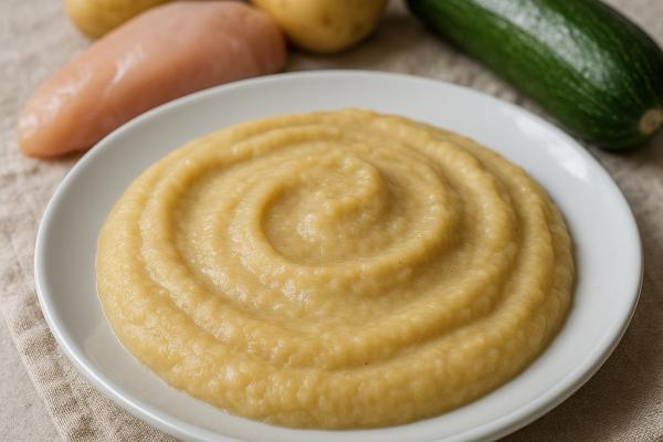 Recetas de comida para bebés de 9 a 12 meses - Puré de pollo, calabacín y patata