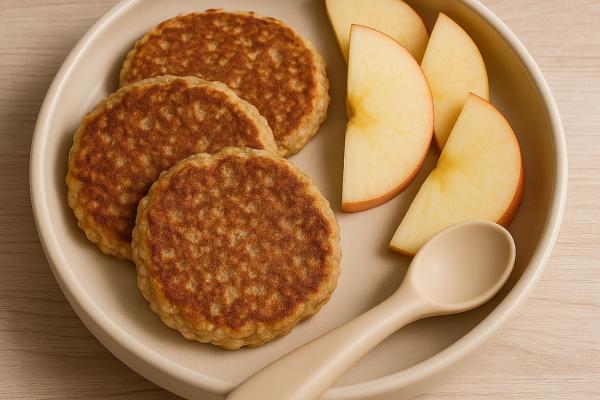 Recetas de comida para bebés de 9 a 12 meses - Tortitas de avena, manzana y canela (sin azúcar)