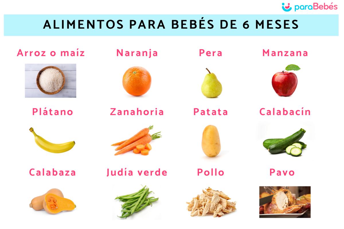 Alimentos para bebés de 6 meses