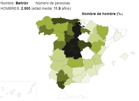 Significado del nombre Beltrán - Popularidad del nombre Beltrán