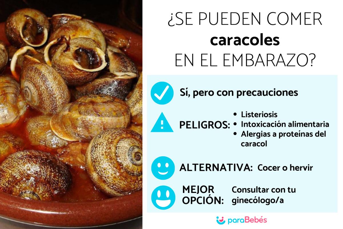 ¿Se pueden comer caracoles estando embarazada?