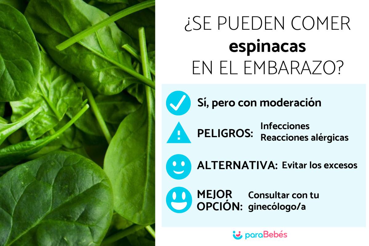 ¿Es bueno comer espinacas en el embarazo?