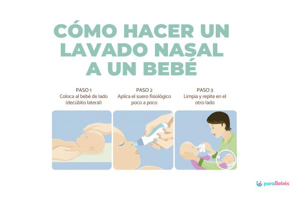 ¿Cómo hacer lavados nasales a un bebé?