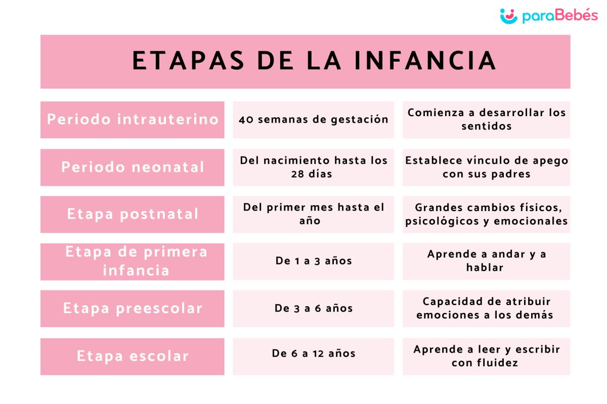 Las etapas de la infancia y sus características