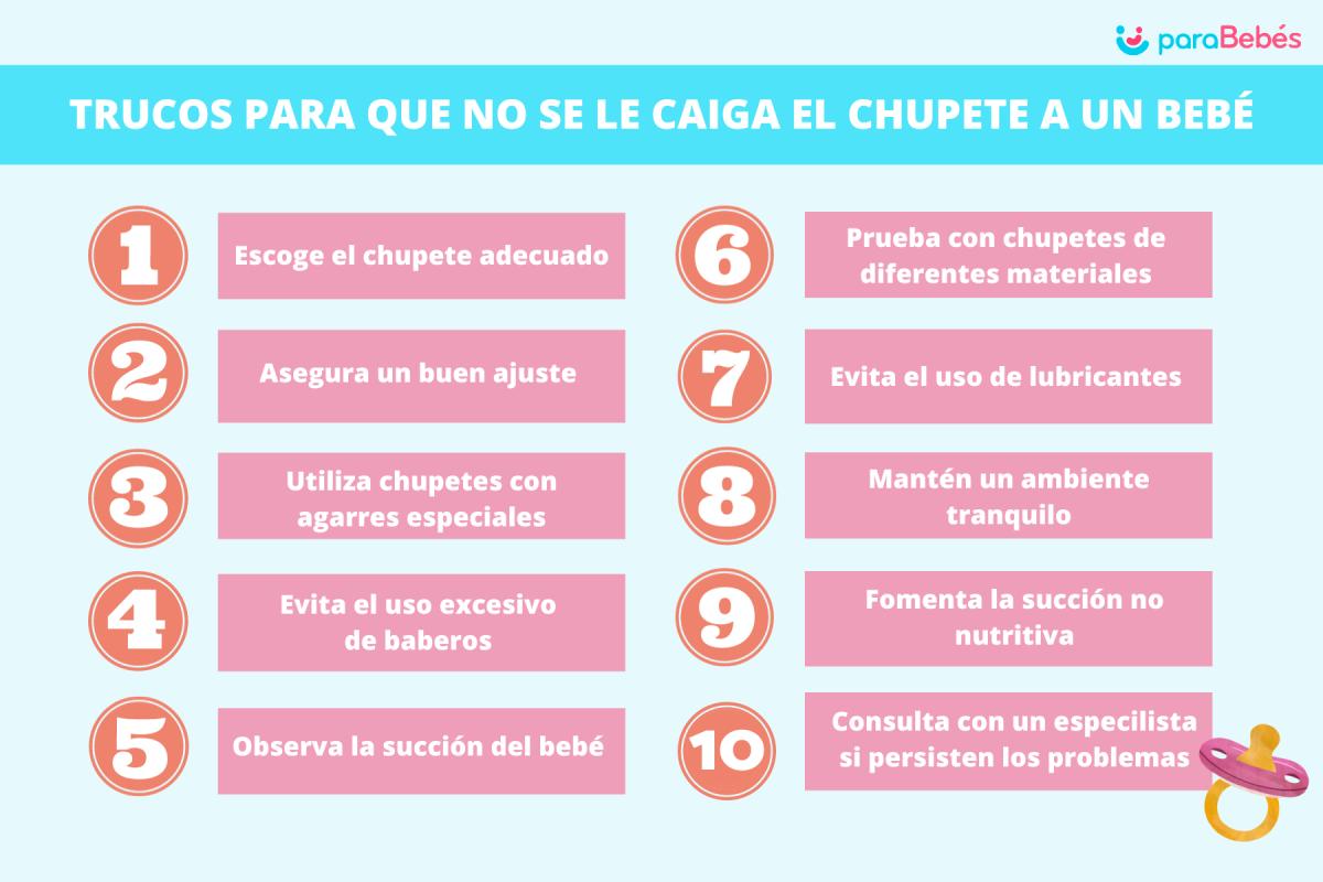 Trucos para que no se le caiga el chupete a un bebé