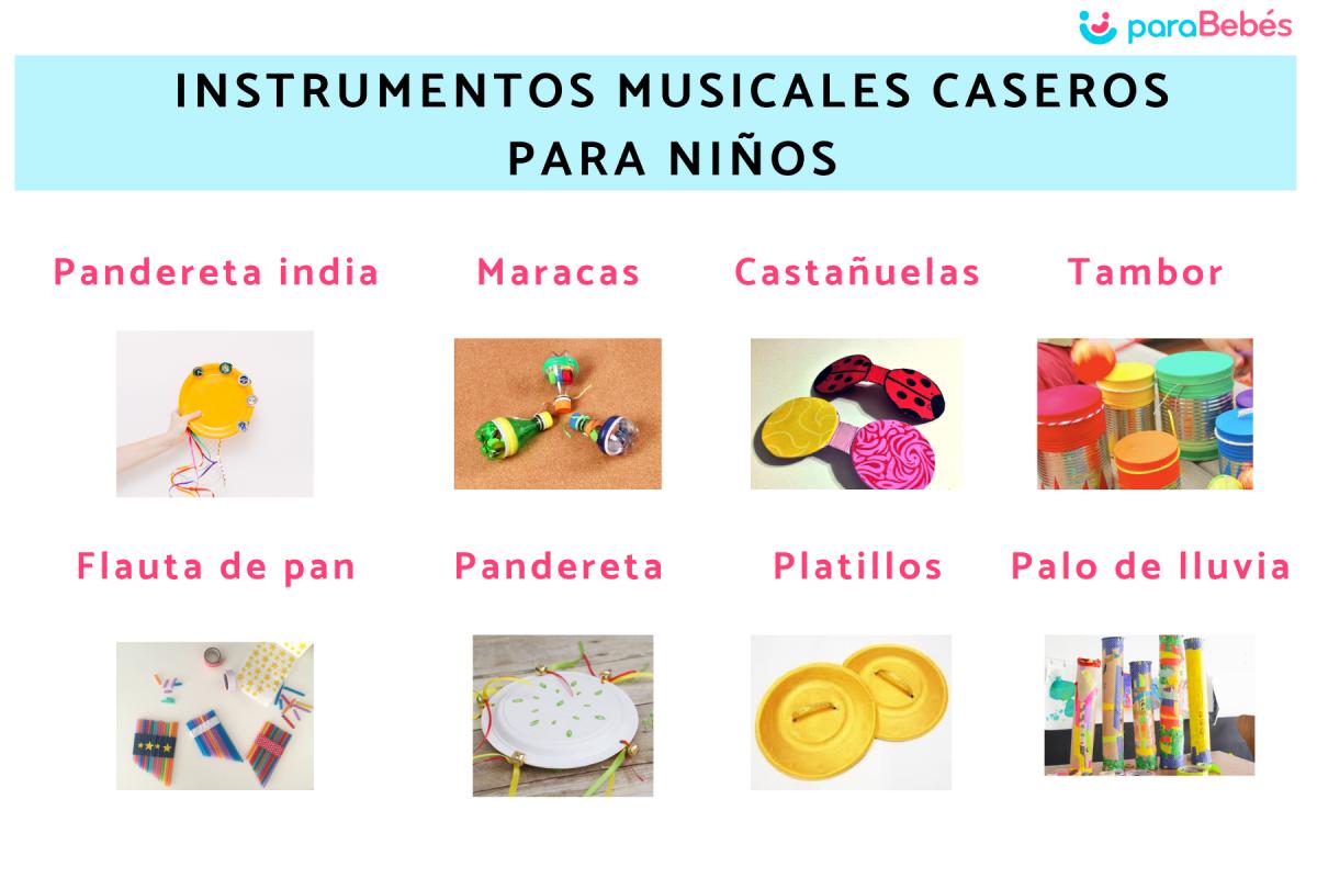 Instrumentos musicales caseros para niños