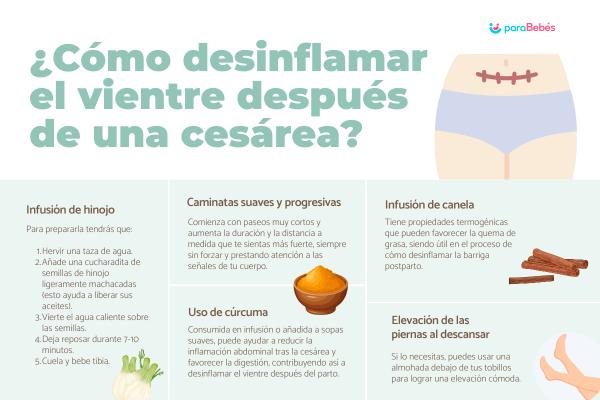 Remedios caseros para desinflamar el vientre después de una cesárea