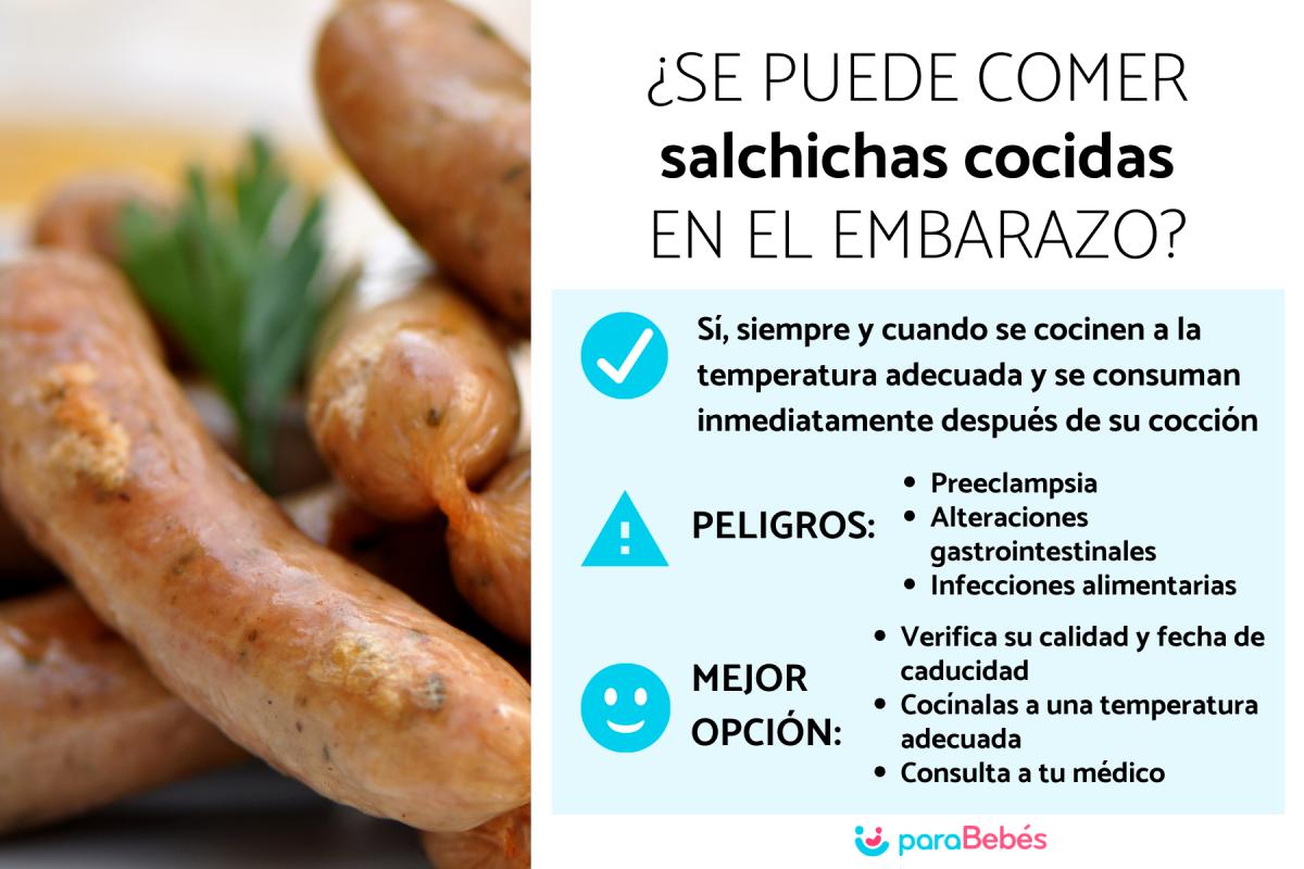 ¿Puedo comer salchichas cocidas estando embarazada?