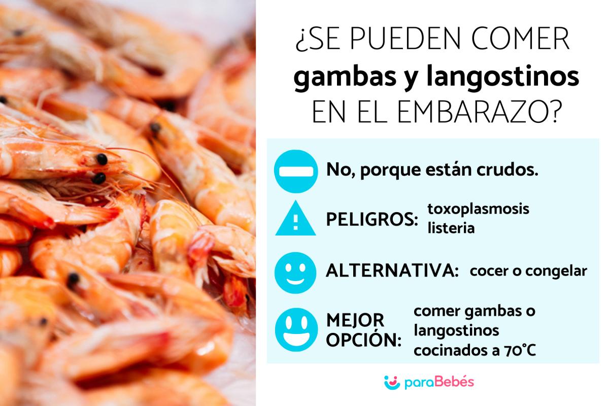 ¿Se pueden comer gambas y langostinos embarazada?