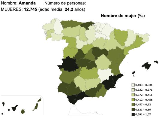 Significado del nombre Amanda - Popularidad del nombre Amanda