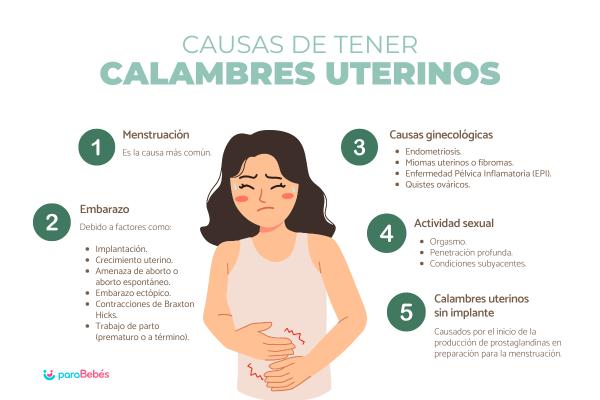 Calambres uterinos: causas, síntomas y tratamiento