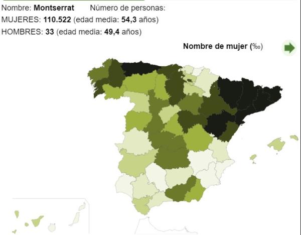 Significado del nombre Montserrat - Popularidad del nombre Montserrat