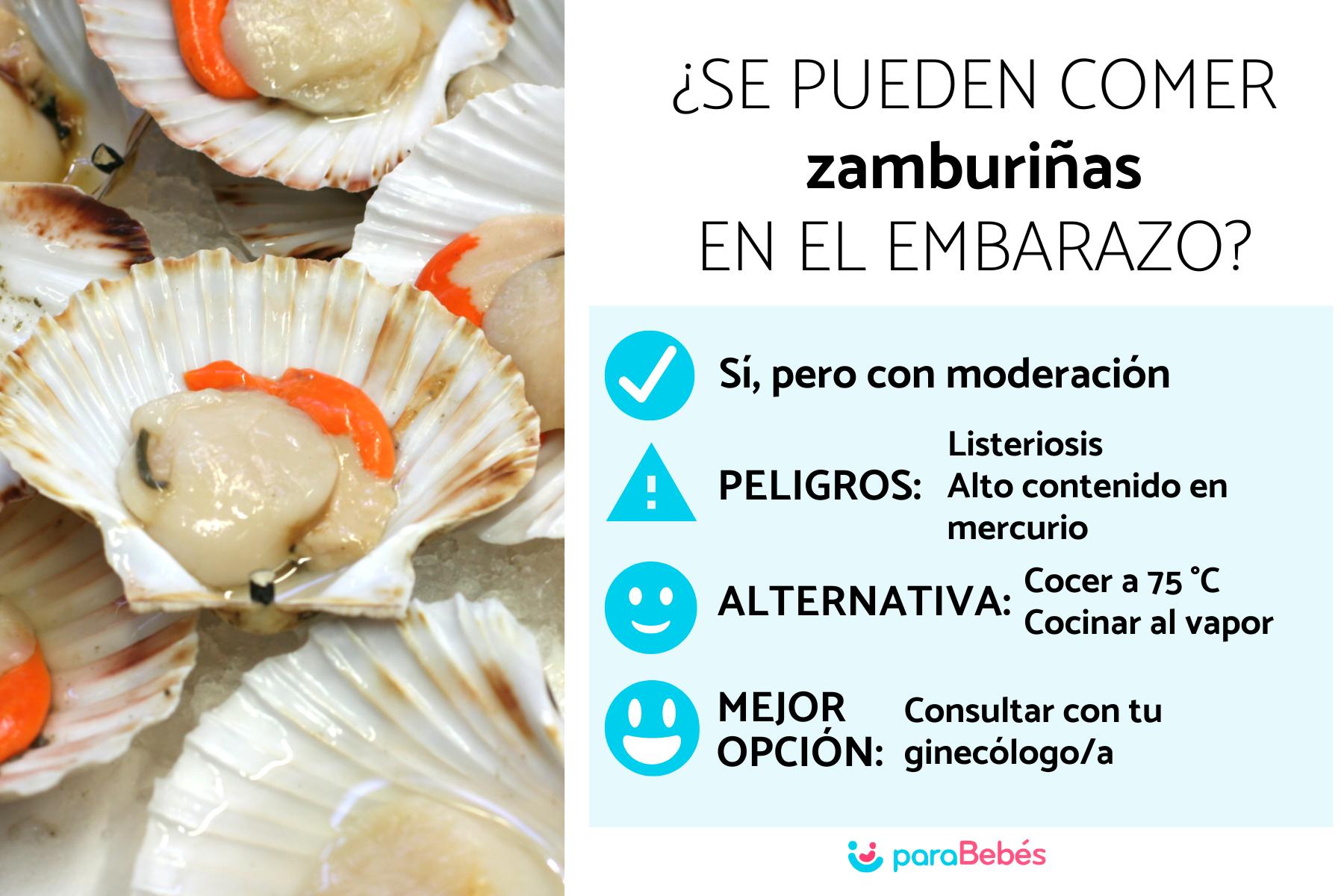 ¿Puedo comer zamburiñas si estoy embarazada?