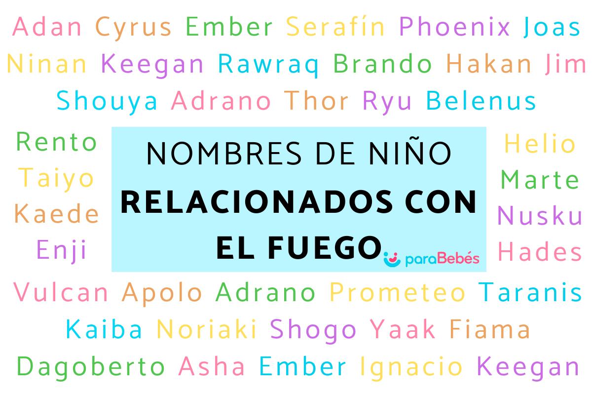 Nombres relacionados con el fuego para niños