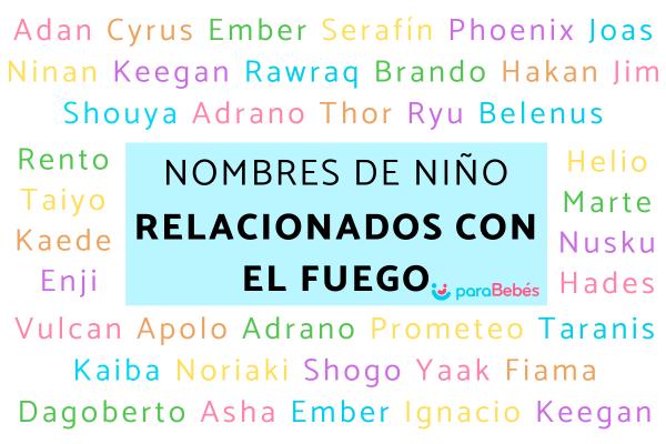 Nombres relacionados con el fuego para niños