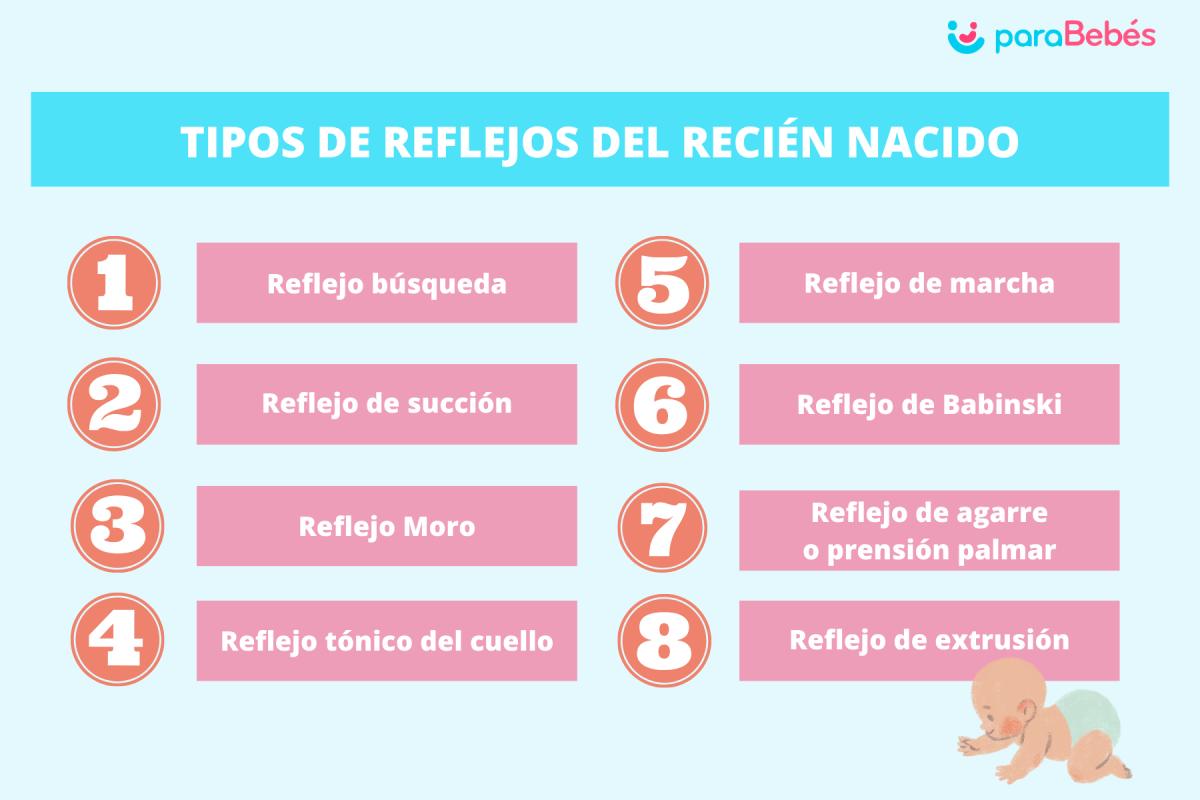 Tipos de reflejos del recién nacido y sus características