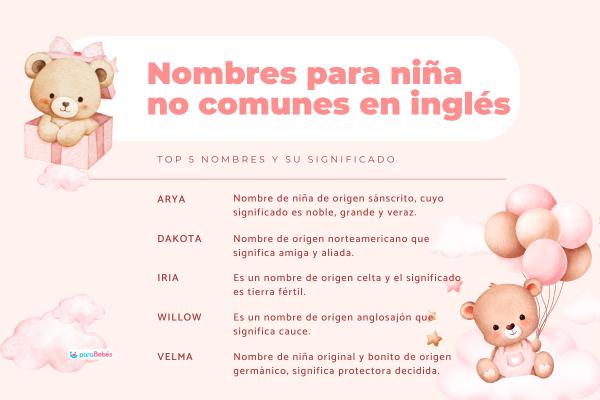 Nombres de niñas no comunes para 2026 - Nombres de niñas no comunes en inglés