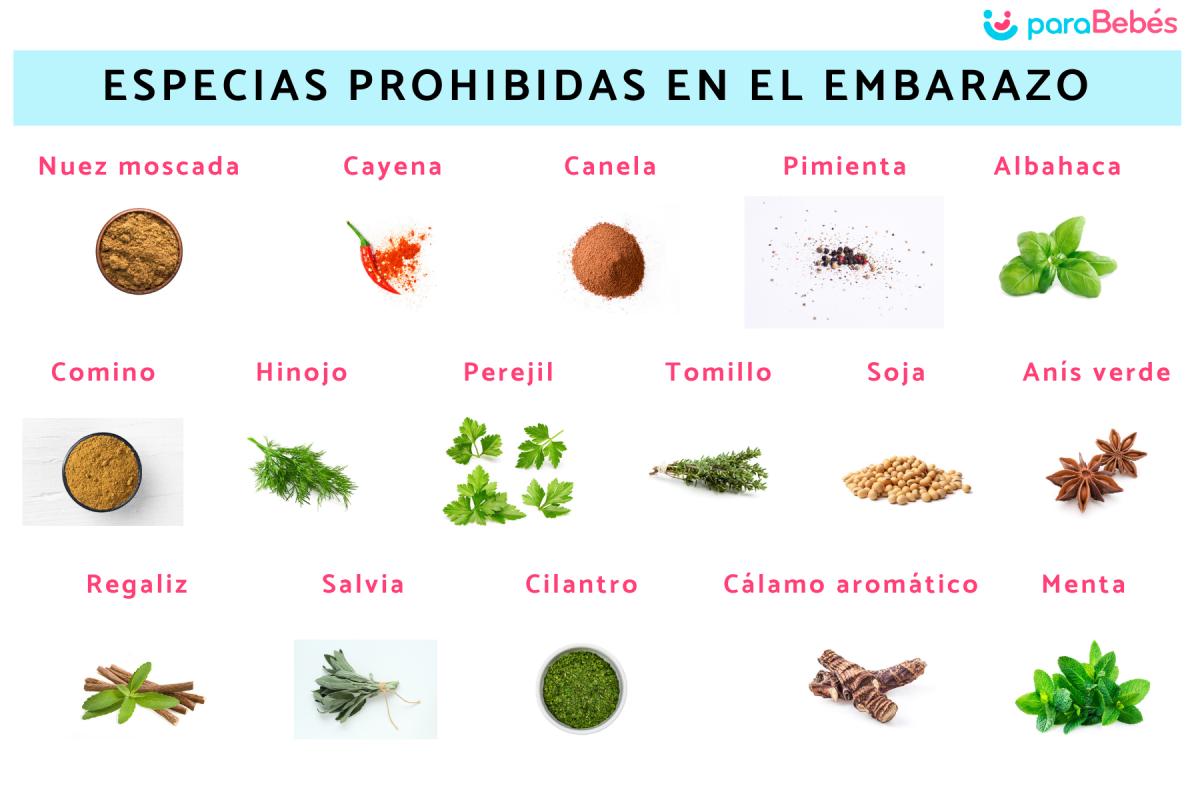 Especias prohibidas en el embarazo