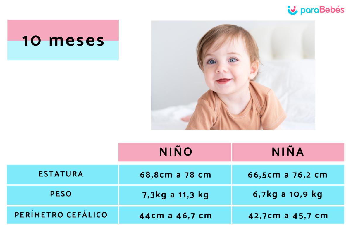 Cuánto debe pesar un bebé de 10 meses