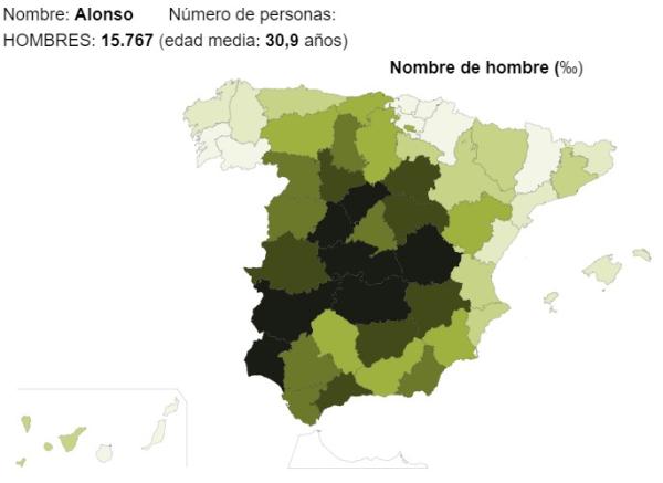 Significado del nombre Alonso - Popularidad del nombre Alonso